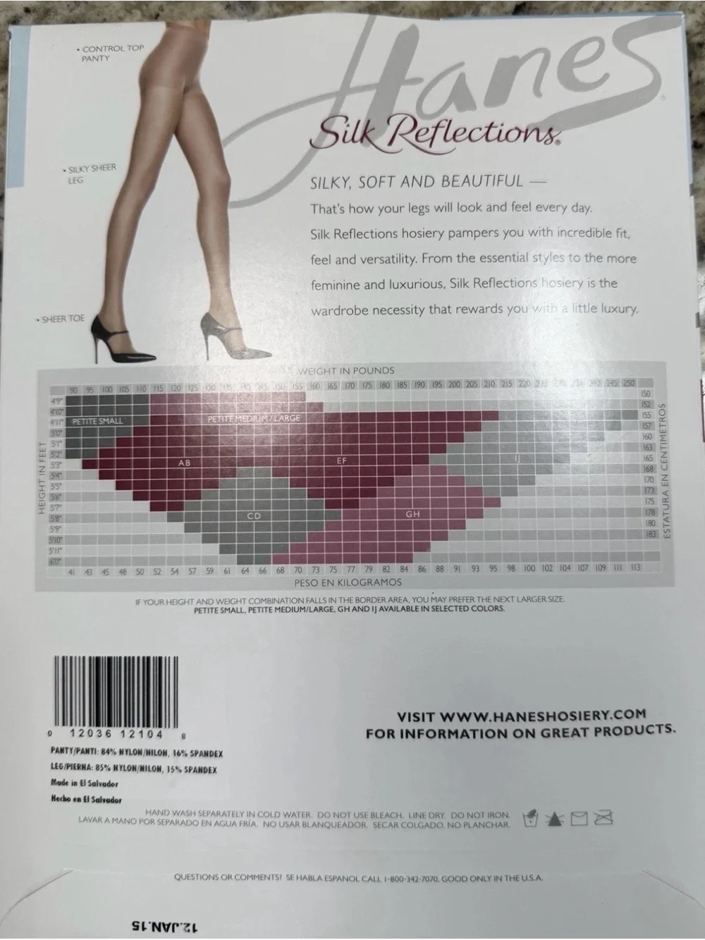 Hanes Silk Reflections Silky Sheer Control Top Hose - Barely There